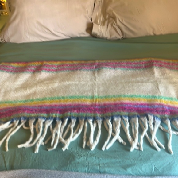 NWT Free people Fringe Throw. Fun pop of color throw with super cute fringe. - Picture 6 of 8